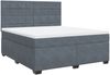 vidaXL Boxspringbett mit Matratze Dunkelgrau 180x200 cm Samt 3293279 Bild 3