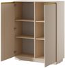 Bettso 'ROY' Kommode mit geriffelte Fronten, Holzwerkstoff Beige, 127x39x104 cm Bild 2