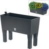 Polyrattan-Blumenbank mit Bewässerung 80cm Pflanzkasten Blumenkasten Pflanztrog Bild 1