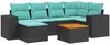 vidaXL 7-teiliges Gartensofa-Set mit Kissen, schwarzes Polyrattan 3225546 Bild 2