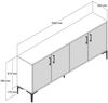 Dmora Kommode Soraya, Wohnzimmerbuffet, Wohnzimmer-Sideboard, Moderne Küchen-Speisekammer, 160x35h78 cm, Walnuss und Weiß Bild 3