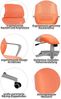 Bürostuhl mit Lordosenstütze im Netzstoff-Design Schreibtischstuhl mit Wippfunktion ergonomischer Drehstuhl mit einer verstellbaren atmungsaktiven Rückenlehne Grau/Orange Bild 5