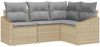 vidaXL Sofa Set mit Kissen 4 pcs Beige Poly-Rattan 3346700 Bild 2