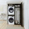 Roomart Waschmaschinenschrank & Trocknerschrank – SERIE DUO-I- 127 cm breit - Trockner auf Waschmaschine – Waschturm / Überbauschrank für Waschküche & Hauswirtschaftsraum – • Schwarz-Eiche Bild 5