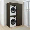 Roomart Waschmaschinenschrank & Trocknerschrank – SERIE DUO-I- 127 cm breit - Trockner auf Waschmaschine – Waschturm / Überbauschrank für Waschküche & Hauswirtschaftsraum – • Schwarz-Eiche Bild 2