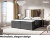 MEBLINI Boxspringbett LIONEL 200x220 cm mit Bettkasten - H3/Dunkelgrau Webstoff Polsterbett - Doppelbett mit Topper & Bonellfederkern-Matratze Bild 4