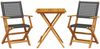 vidaXL 3-tlg. Bistro-Set Schwarz Poly Rattan und Massivholz 3281802 Bild 2