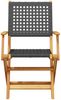 vidaXL 3-tlg. Bistro-Set Schwarz Poly Rattan und Massivholz 3281802 Bild 4