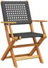 vidaXL 3-tlg. Bistro-Set Schwarz Poly Rattan und Massivholz 3281802 Bild 3