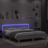 vidaXL Bettrahmen mit LED mit Kopfteil Weiß 193 x 203 cm Holzwerkstoff 3402853 Bild 4