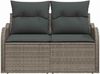 vidaXL Gartensofa mit Kissen Grau 121 x 62 x 69cm Poly-Rattan 42006724 Bild 4