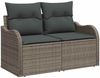 vidaXL Gartensofa mit Kissen Grau 121 x 62 x 69cm Poly-Rattan 42006724 Bild 2
