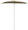 vidaXL Halb-Sonnenschirm mit Mast 180x90 cm Taupe 315562 Bild 3