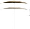 vidaXL Halb-Sonnenschirm mit Mast 180x90 cm Taupe 315562 Bild 4
