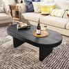 Ovaler Couchtisch, Mid-Century-Modern, Holzoptik schwarz, 120x60x41,5 cm Bild 5