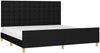 Doppelbett mit Kopfteil Stoff Schwarz 200x200 cm Bild 3