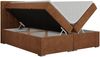 Boxspringbett, Deko Bed mit Matratze und Topper - SUSAN - 200x200cm - Orange Stoff - H3 Bild 4