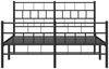 vidaXL Bettgestell mit Kopf- und Fußteil, Metall, Schwarz, 120x200 cm Bild 5