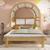 Kinderbett mit Dach, Regal, Lattenrost und Ausziehbett, 140x200cm, Doppelbett, Massivholzbett, Jugendbett, Kiefer Bild 4