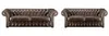 Vente-unique - CLOTAIRE Couchgarnitur Leder Braun - B 90 cm x H 73 cm x L 173 cm232 cm Bild 4
