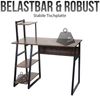 Schreibtisch mit Regal HWC-K68, Laptoptisch Bürotisch Arbeitstisch, MVG-zertifiziert 100x50cm, Metall MDF ~ braun Bild 3