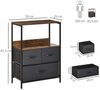 HOMCOM Kommode mit 3 Schubladen, Griffen (Kommodenschrank aus Leinen, 1 St, Schubladenschrank), für Schlafzimmer, Wohnzimmer Schwarz Bild 2