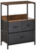 HOMCOM Kommode mit 3 Schubladen, Griffen (Kommodenschrank aus Leinen, 1 St, Schubladenschrank), für Schlafzimmer, Wohnzimmer Schwarz Bild 4