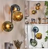 hofstein Wandleuchte Wandlampe aus Metall/Glas in Schwarz/Blau/Grün/Goldfarben, ohne Leuchtmittel, moderne Wandleuchte im Retro/Vintage-Design (Schirme 15 cm), E14 Bild 5