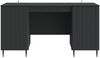 vidaXL Schreibtisch mit Regal Schwarz 142,5 x 50 x 75 cm Holzwerkstoff 3414586 Bild 4