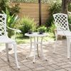 vidaXL Gartentisch Weiß Ø48x53 cm Aluminiumguss 4002825 Bild 3
