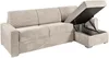 Vente-unique - CALITO Sofa SamtStoff Beige - B 223 cm152 cm x H 90 cm x L 298 cm Bild 3