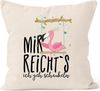 MoonWorks Dekokissen Kissen-Bezug Flamingo Mir reichts ich geh schaukeln Sprüche Spruch Kissen-Hülle Deko-Kissen Baumwolle MoonWorks® Bild 3