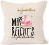 MoonWorks Dekokissen Kissen-Bezug Flamingo Mir reichts ich geh schaukeln Sprüche Spruch Kissen-Hülle Deko-Kissen Baumwolle MoonWorks® Bild 4