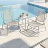 SONGMICS Balkonmöbel 3er Set, Gartenmöbel-Set mit Tisch und 2 Stühlen, PE-Polyrattan, grau Bild 3
