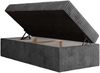 Boxspringbett 90x200 Polsterbett ZERO 90 Einzelbett ohne Kopfteil, inkl. Stauraum & Multipocket-Matratze, Hotelbett - Grau Cordstoff - H3 - Topper T25 Bild 5