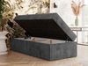 Boxspringbett 90x200 Polsterbett ZERO 90 Einzelbett ohne Kopfteil, inkl. Stauraum & Multipocket-Matratze, Hotelbett - Grau Cordstoff - H3 - Topper T25 Bild 3