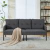 3-Sitzer Sofa B 171 x T 72 x H 80 cm aus Cord in Grau Bild 3