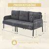 3-Sitzer Sofa B 171 x T 72 x H 80 cm aus Cord in Grau Bild 5