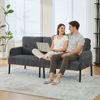 3-Sitzer Sofa B 171 x T 72 x H 80 cm aus Cord in Grau Bild 2