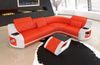 Ecksofa Genua L Form - Ledermix - orange-weiß - Rechts Bild 2