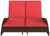 vidaXL Sonnenliege mit Kissen Braun 114x205x73 cm Poly Rattan 368294 Bild 4