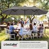 tectake Sonnenschirm Ampelschirm Silia 460x270cm mit 3 Winddächern, geeignetes Set für Terrasse oder Garten, Parasol inkl. Windsicherung und Schutzhülle, 460 x 270 cm Bild 2