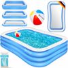 KESSER® Aufblasbarer Pool Familienpool für Kinder und Erwachsene Gartenschwimmbad Familienschwimmbad Sommer Planschbecken Füllmenge Kinderfreundlich Entwässerungslöcher Hellblau, 2.4 Meter Bild 1