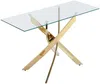 Vente-unique - COSIMA Konsole Glas TransparentGold - B 44,5 cm x H 75 cm x L 120 cm Bild 3