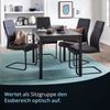 KHG 4er Set Esszimmerstühle Schwingstuhl Polsterstuhl Küchenstuhl Kunstleder Anthrazit - Design Stuhl Sitzhöhe 48 cm - Freischwinger mit Griff Bild 1