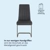 KHG 4er Set Esszimmerstühle Schwingstuhl Polsterstuhl Küchenstuhl Kunstleder Anthrazit - Design Stuhl Sitzhöhe 48 cm - Freischwinger mit Griff Bild 5