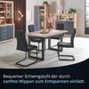 KHG 4er Set Esszimmerstühle Schwingstuhl Polsterstuhl Küchenstuhl Kunstleder Anthrazit - Design Stuhl Sitzhöhe 48 cm - Freischwinger mit Griff Bild 4