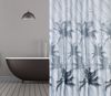 Textil Duschvorhang Palmen grau schwarz 180x200 cm hellgrau inkl. Duschvorhangringe Bild 1