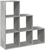 Raumteiler, Bücherregal 3 Etagen Betongrau 99x29x99 cm Bild 2