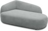 DOMO. collection Recamiere 700013, Liege mit Zierkissen, oval, Füße mit Filzgleitern, Chaiselongue, Sofa, Polstergarnitur, 183 x 105 x 75 (BxTxH), grau Bild 3